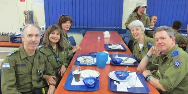 Volunteering at the Sar-El army base. (Photo: Courtesy)